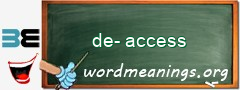 WordMeaning blackboard for de-access